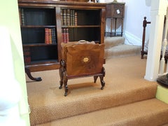 Victorian Inlaid Walnut Folding Fan Shaped Canterbury