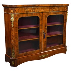 Antique Victorian Inlaid Walnut Pier/Display Cabinet
