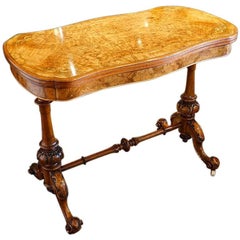 Victorian Inlaid Walnut Serpentine Card Table