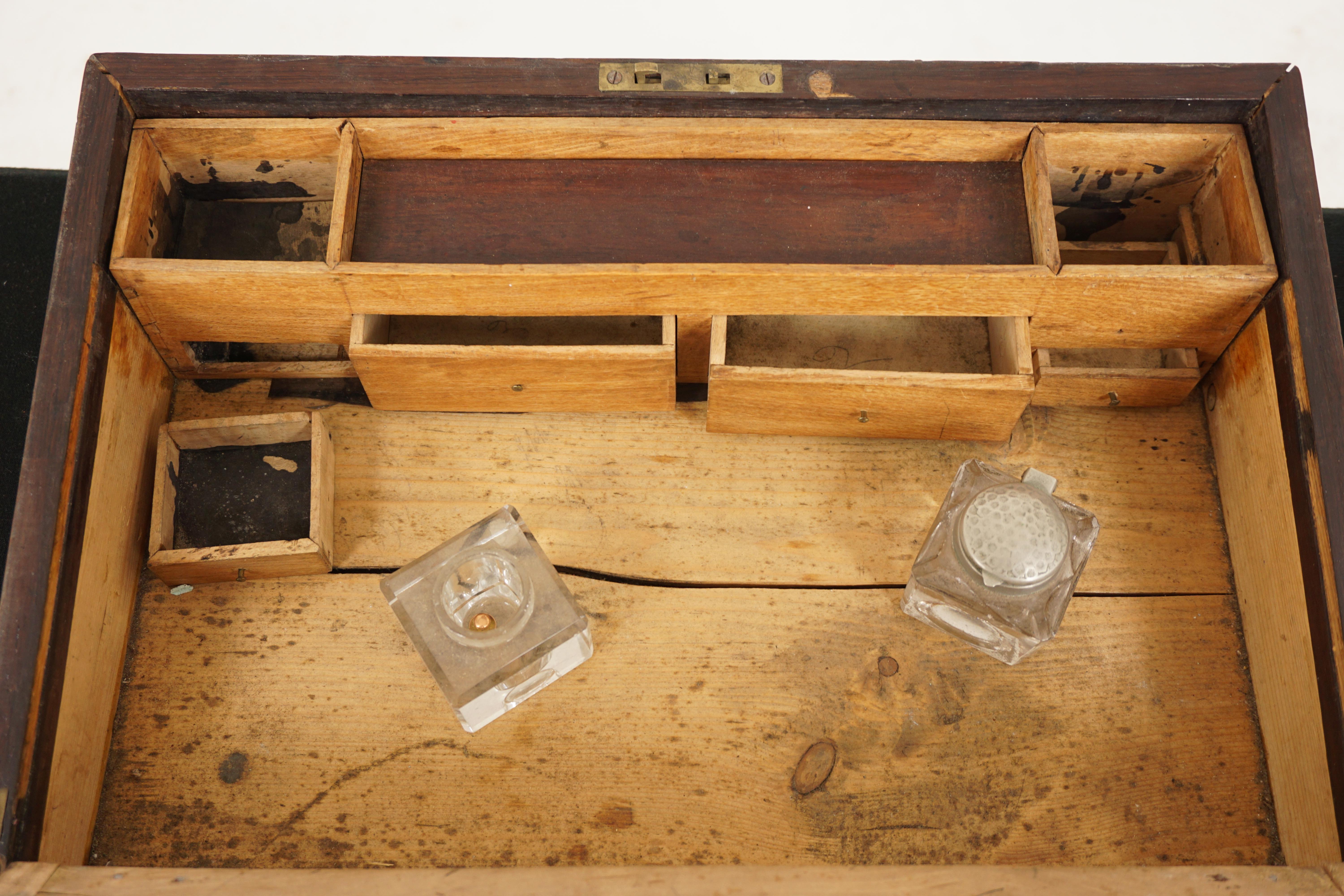 Victorian Inlaid Wood with Pollard Oak Writing Box, Scotland 1870, H170 For Sale 5