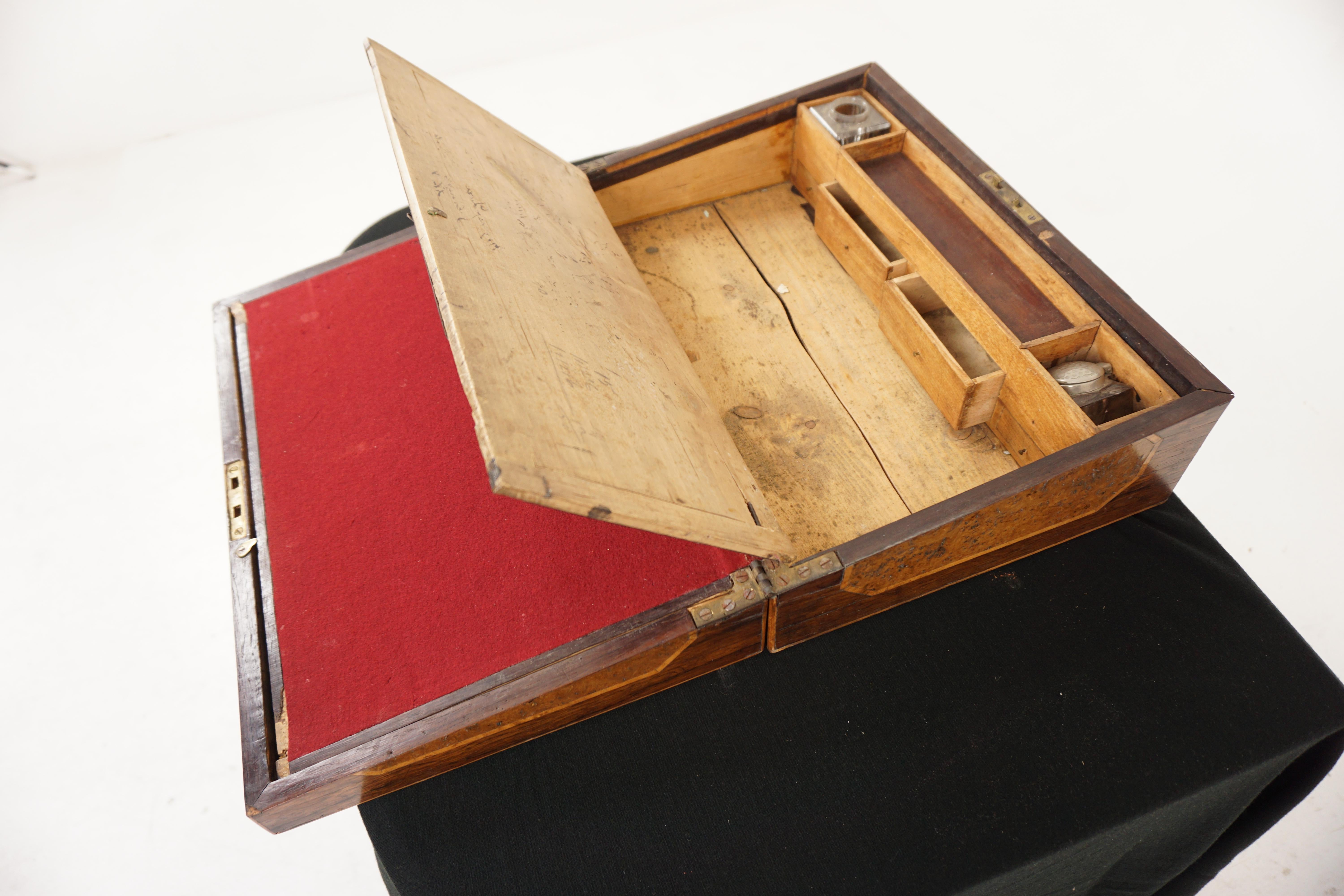 Victorian Inlaid Wood with Pollard Oak Writing Box, Scotland 1870, H170 For Sale 6