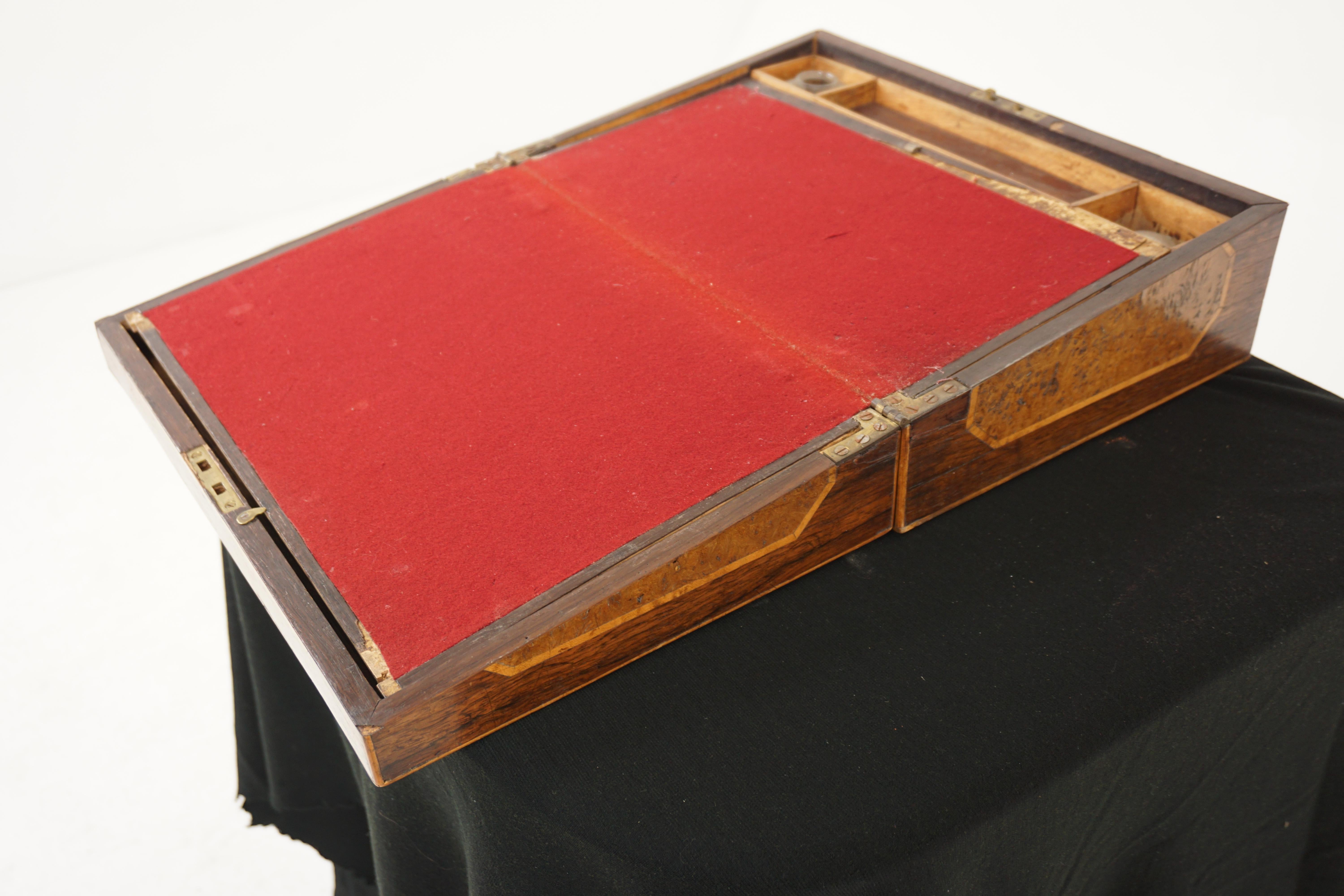19th Century Victorian Inlaid Wood with Pollard Oak Writing Box, Scotland 1870, H170 For Sale