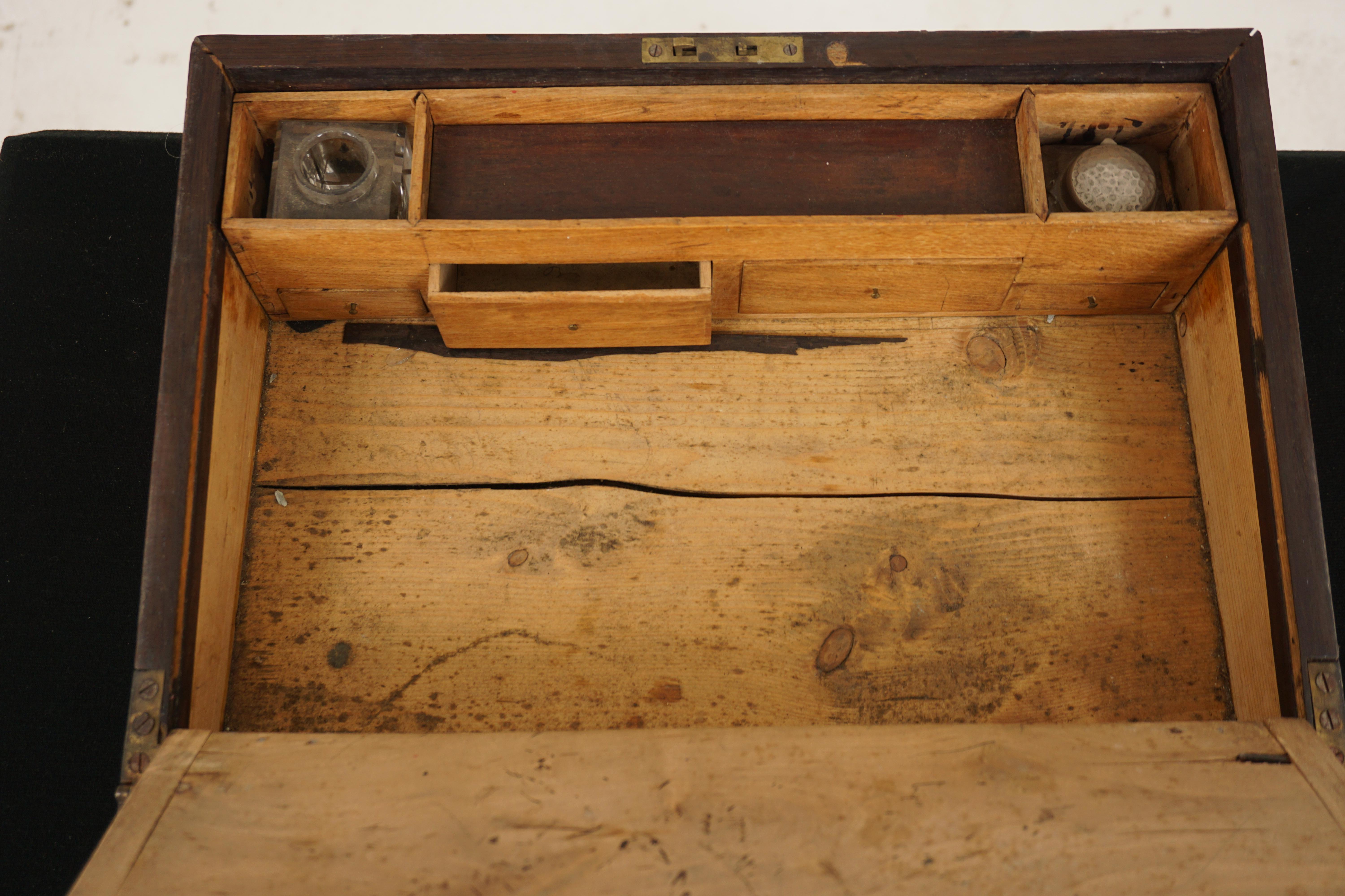Victorian Inlaid Wood with Pollard Oak Writing Box, Scotland 1870, H170 For Sale 4