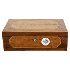 Victorian Inlaid Wood with Pollard Oak Writing Box, Scotland 1870, H170