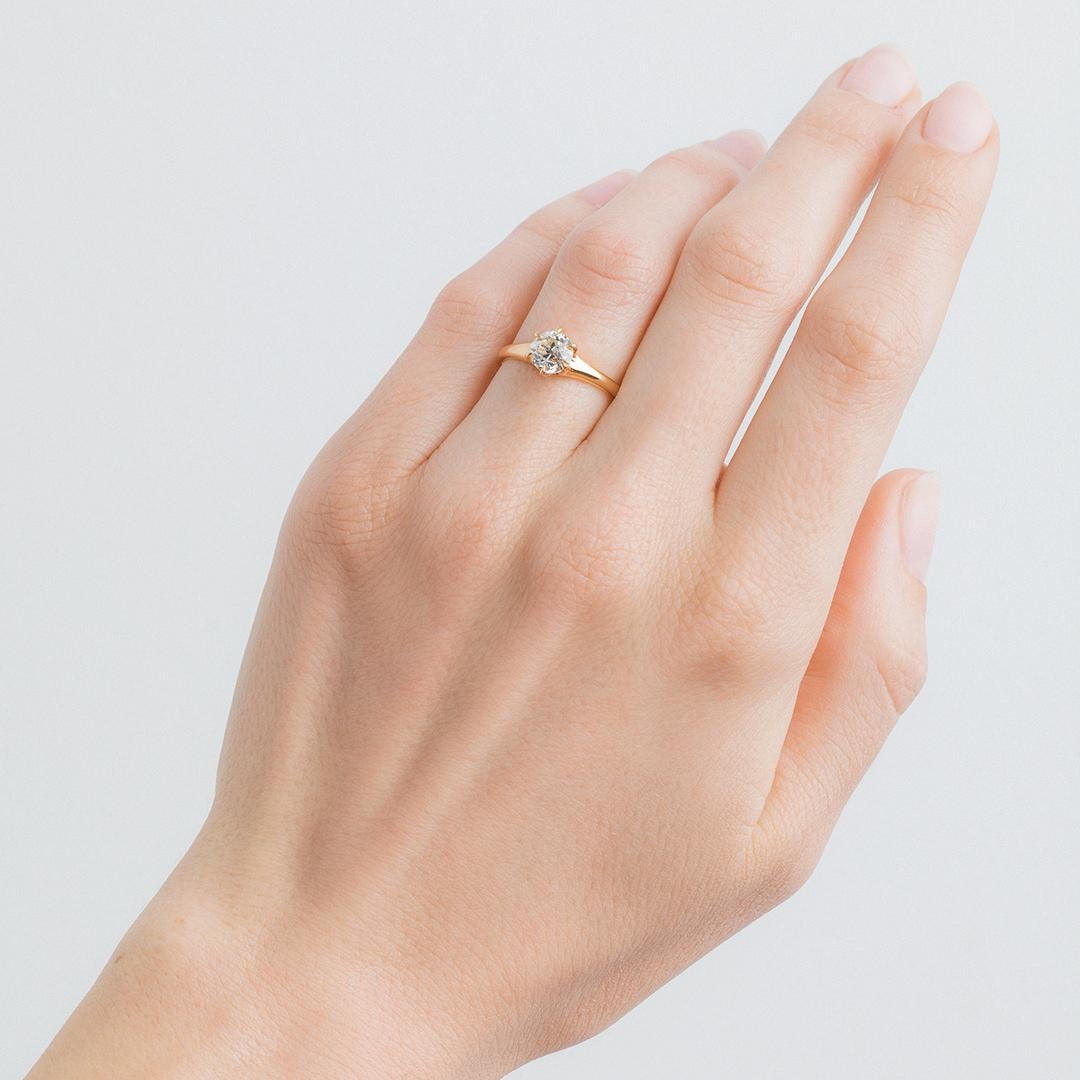 Old European Cut Victorian Inspired 1.01 Carat Diamond Engagement Ring