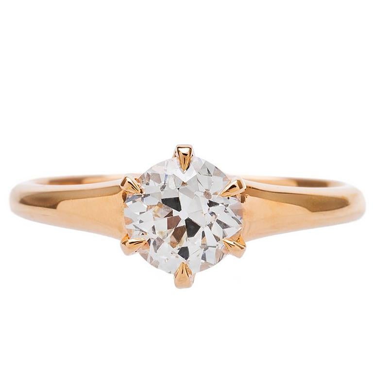 Victorian Inspired 1.01 Carat Diamond Engagement Ring