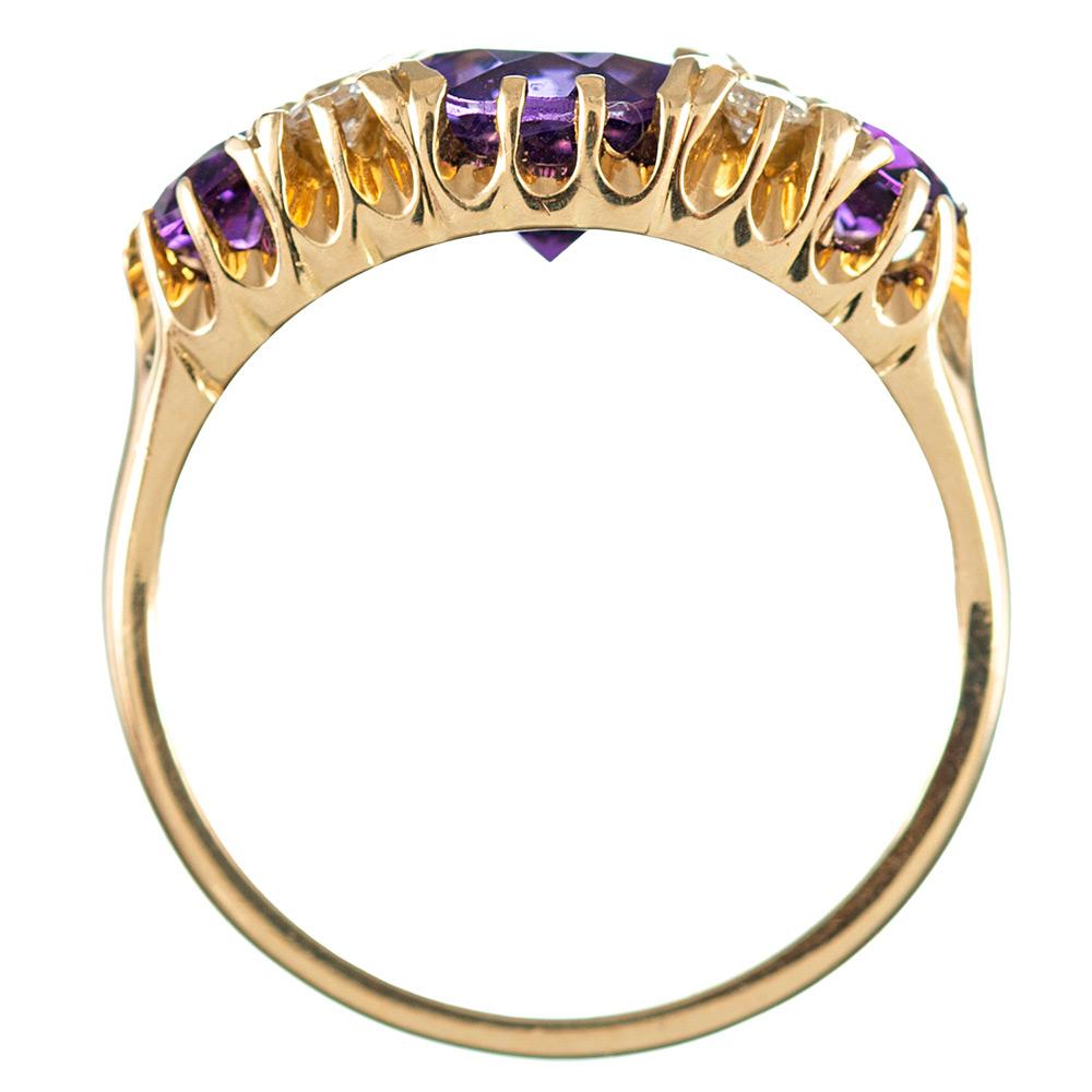 Women's Victorian Inspired Amethyst and Diamond Ring