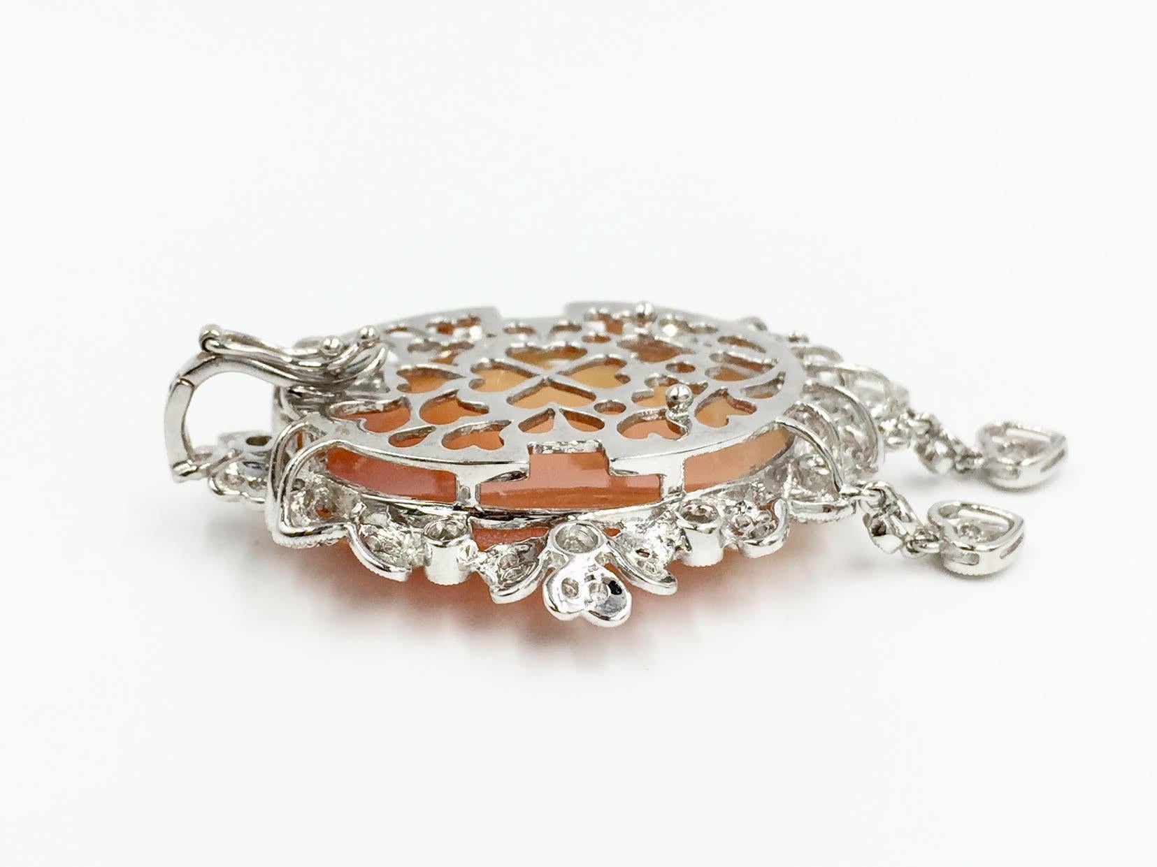 Victorian Inspired Cameo, Diamond and Pearl 18 Karat Choker Necklace 2