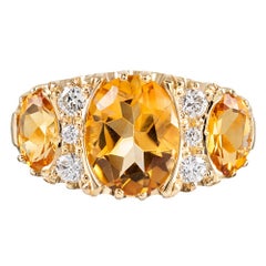 Victorian Inspired Citrine and Diamond Ring