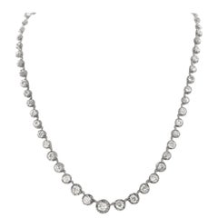 Victorian Inspired Diamond 18 Karat Gold Riviere Necklace