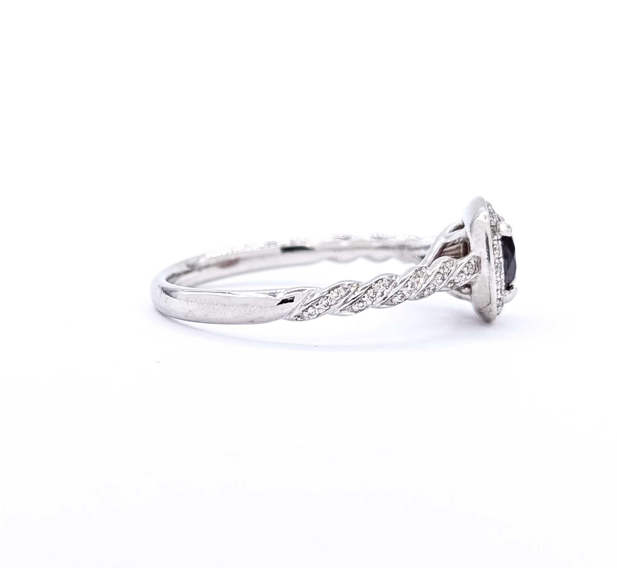 Victorian-Inspired Raspberry Spinel and Diamond 14k White Gold Braided Ring For Sale 1