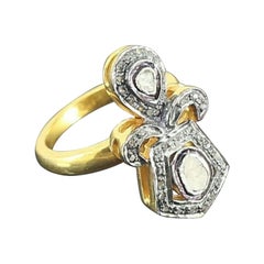 Viktorianisch inspirierter Diamantring 925 Silber Party Wear Diamantring mit Rosenschliff.
