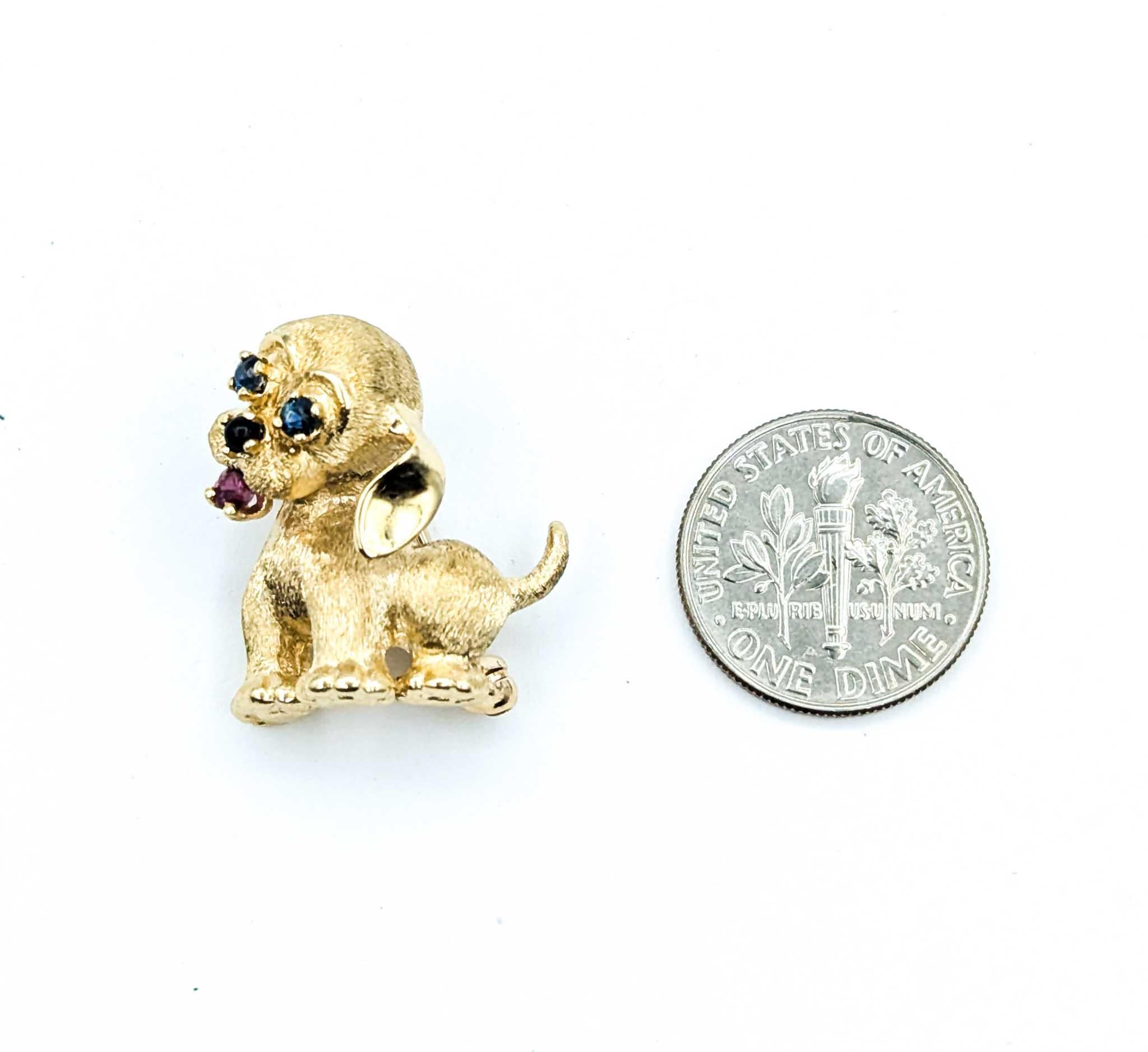 Spilla in oro giallo 14k e rubino di ispirazione vittoriana in vendita 2