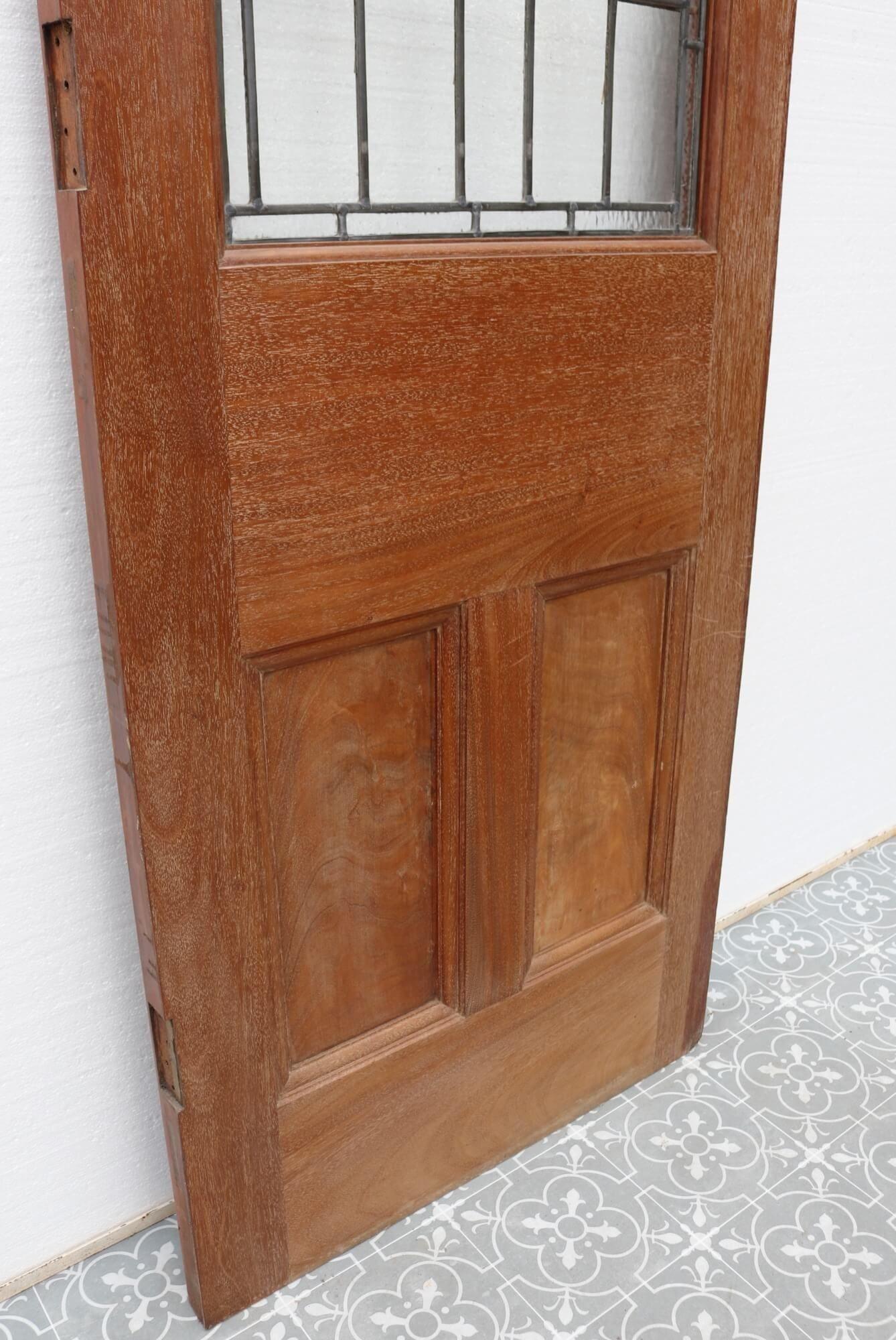 Art Nouveau Victorian Internal Door with Stained Glass For Sale