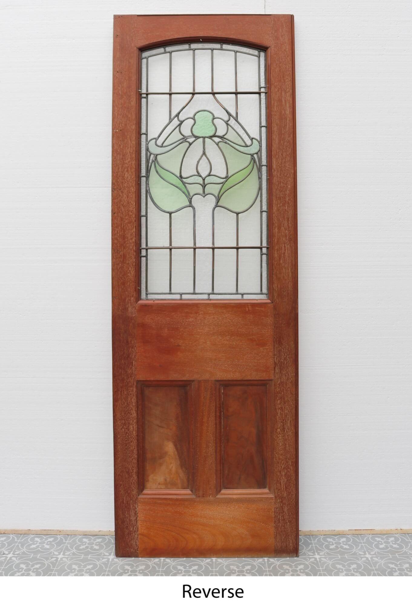 Victorian Internal Door with Stained Glass In Fair Condition For Sale In Wormelow, Herefordshire
