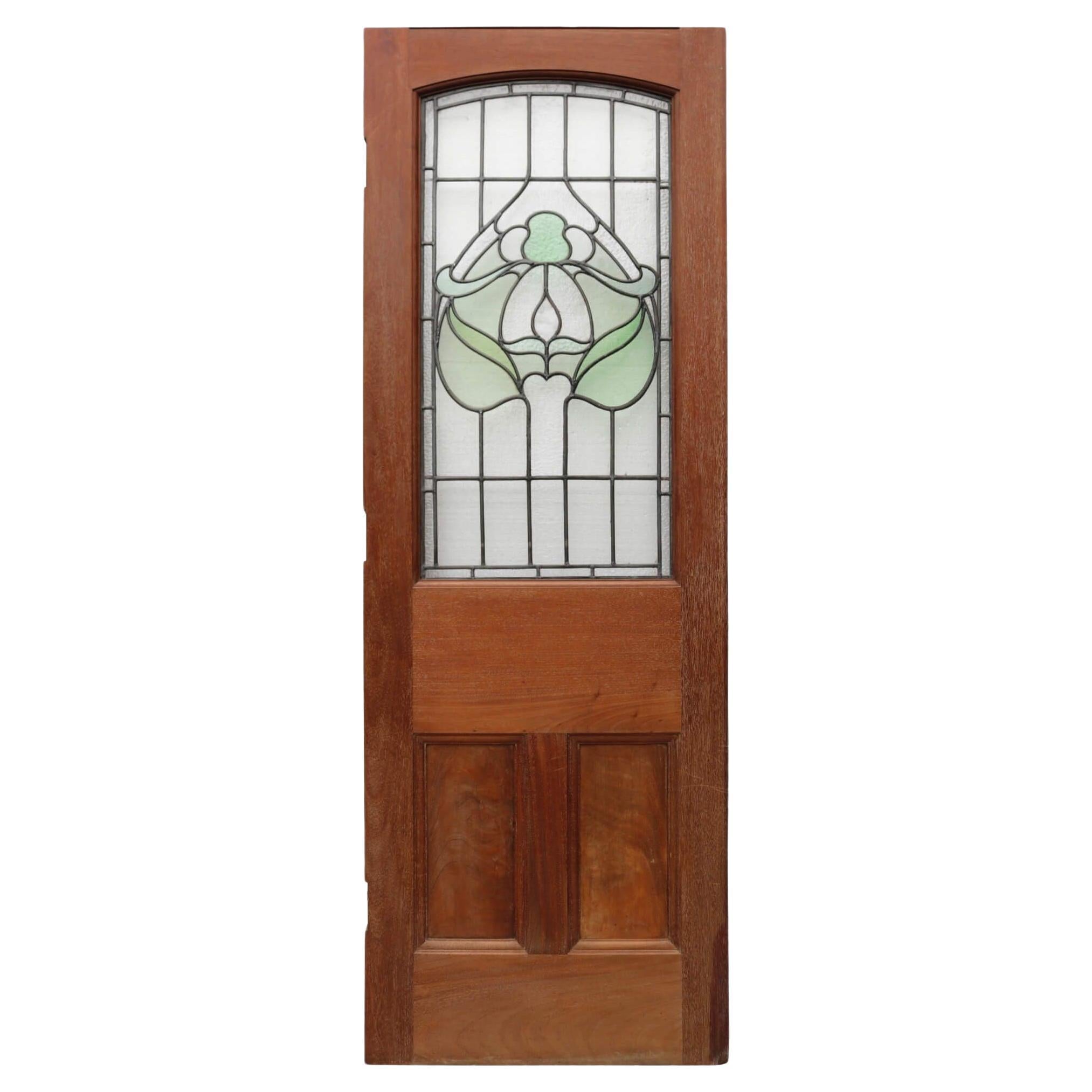 Victorian Internal Door with Stained Glass For Sale