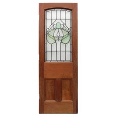 Vintage Victorian Internal Door with Stained Glass