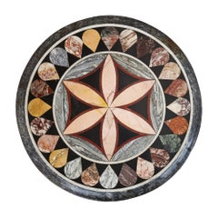 Victorian Iron and Marble Inlay Circular Side Table