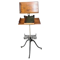 Victorian Iron and Oak Music / Book Stand