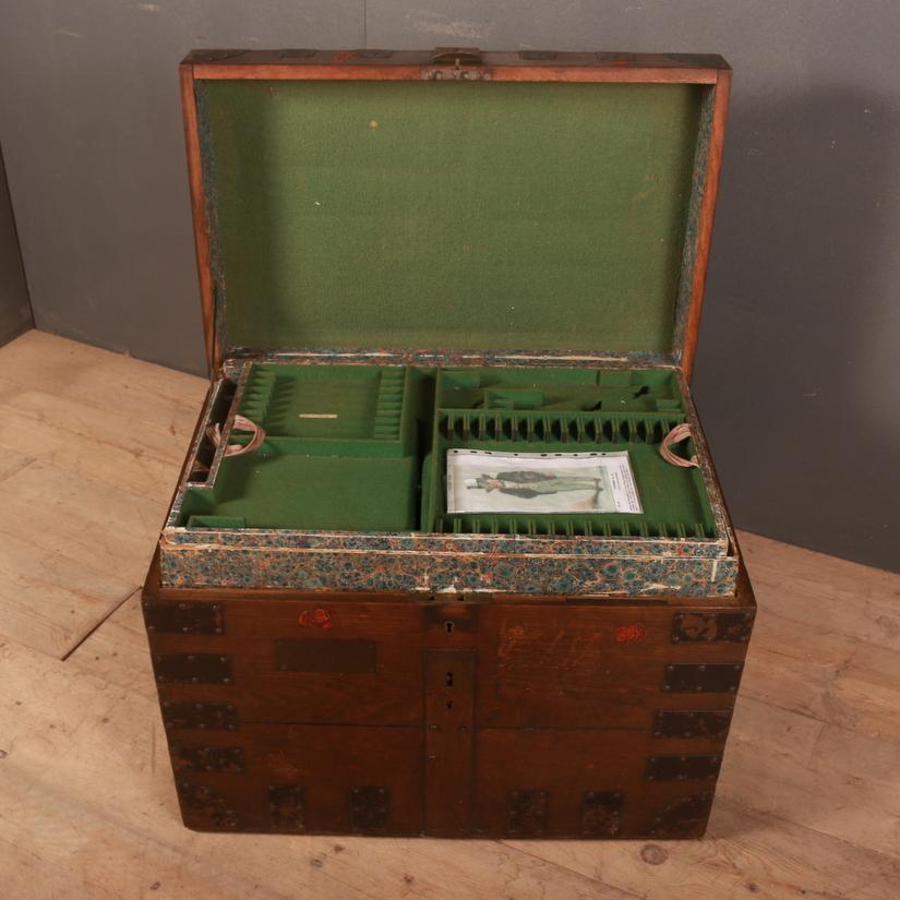 Polished Victorian Iron Bound Silver Chest
