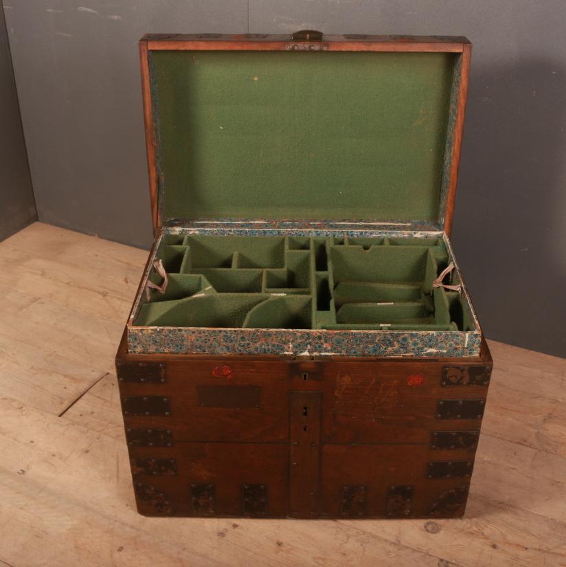 Victorian Iron Bound Silver Chest In Good Condition In Leamington Spa, Warwickshire