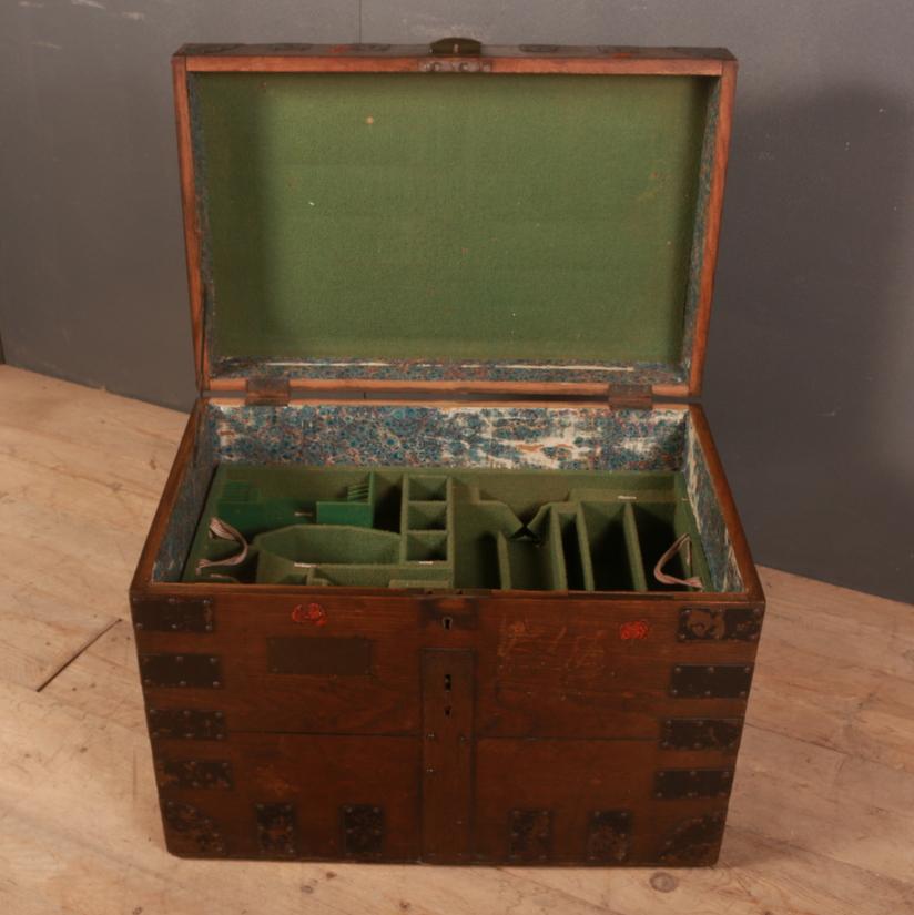 19th Century Victorian Iron Bound Silver Chest