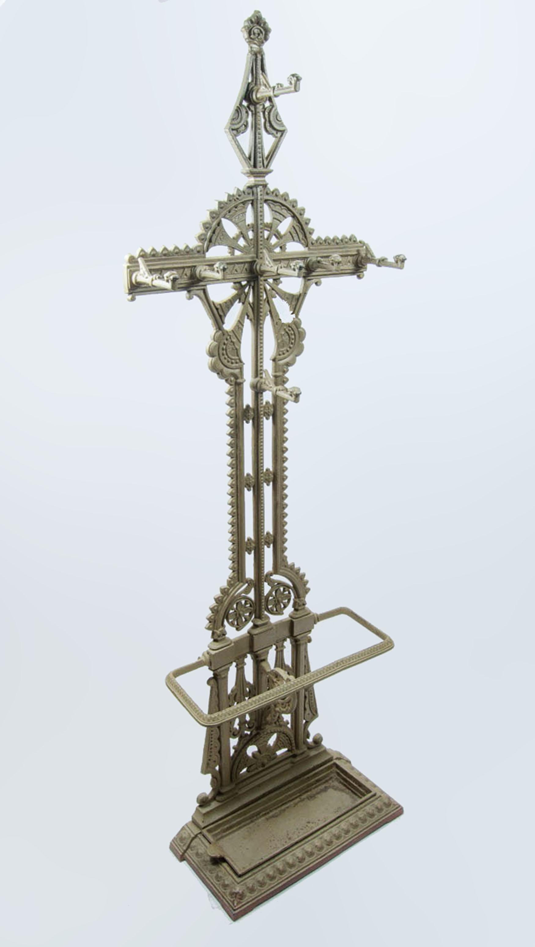 Aesthetic Movement Victorian Iron Hall Stand Cross by Christopher Dresser for Coalbrookdale Foundry For Sale
