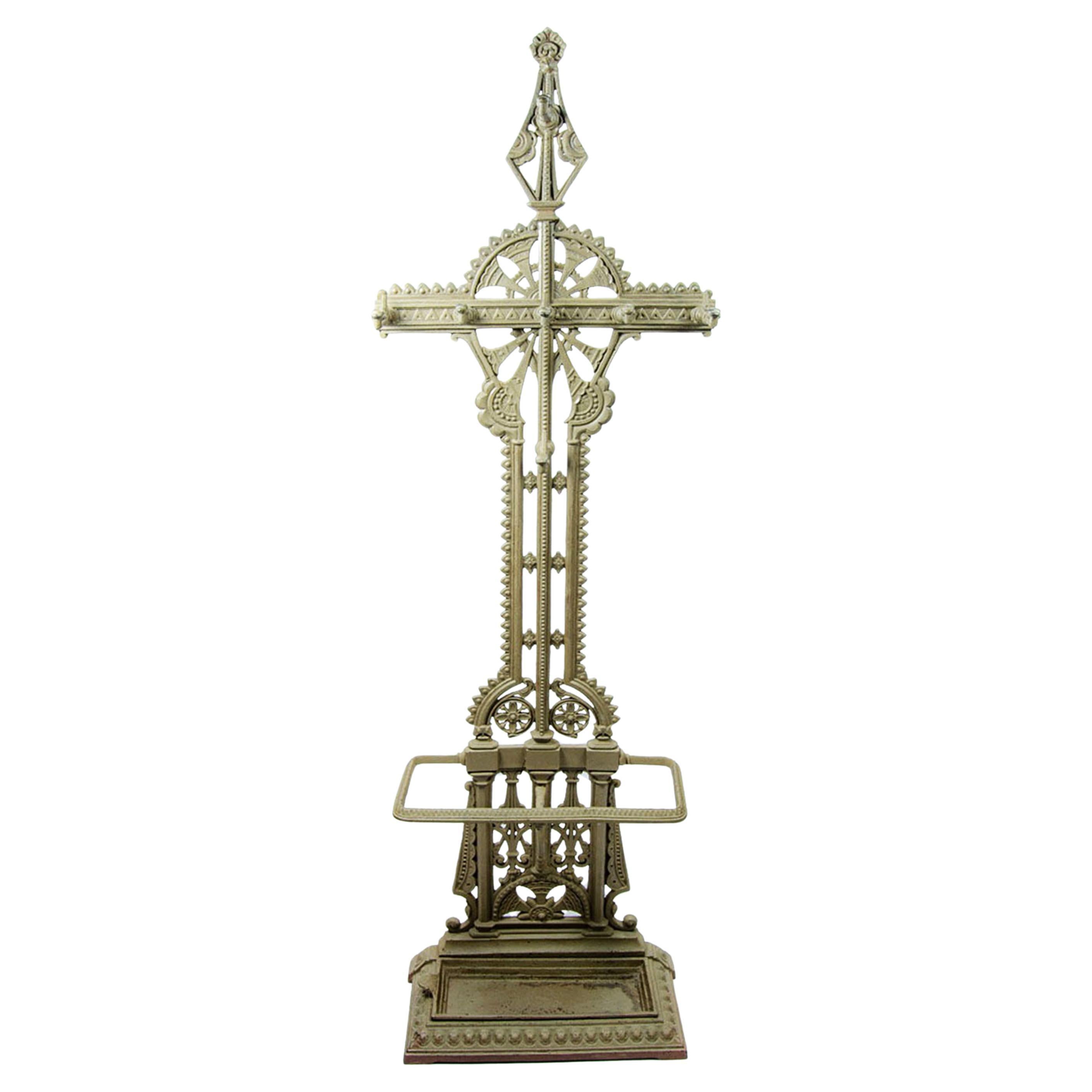 Victorian Iron Hall Stand Cross by Christopher Dresser for Coalbrookdale Foundry For Sale