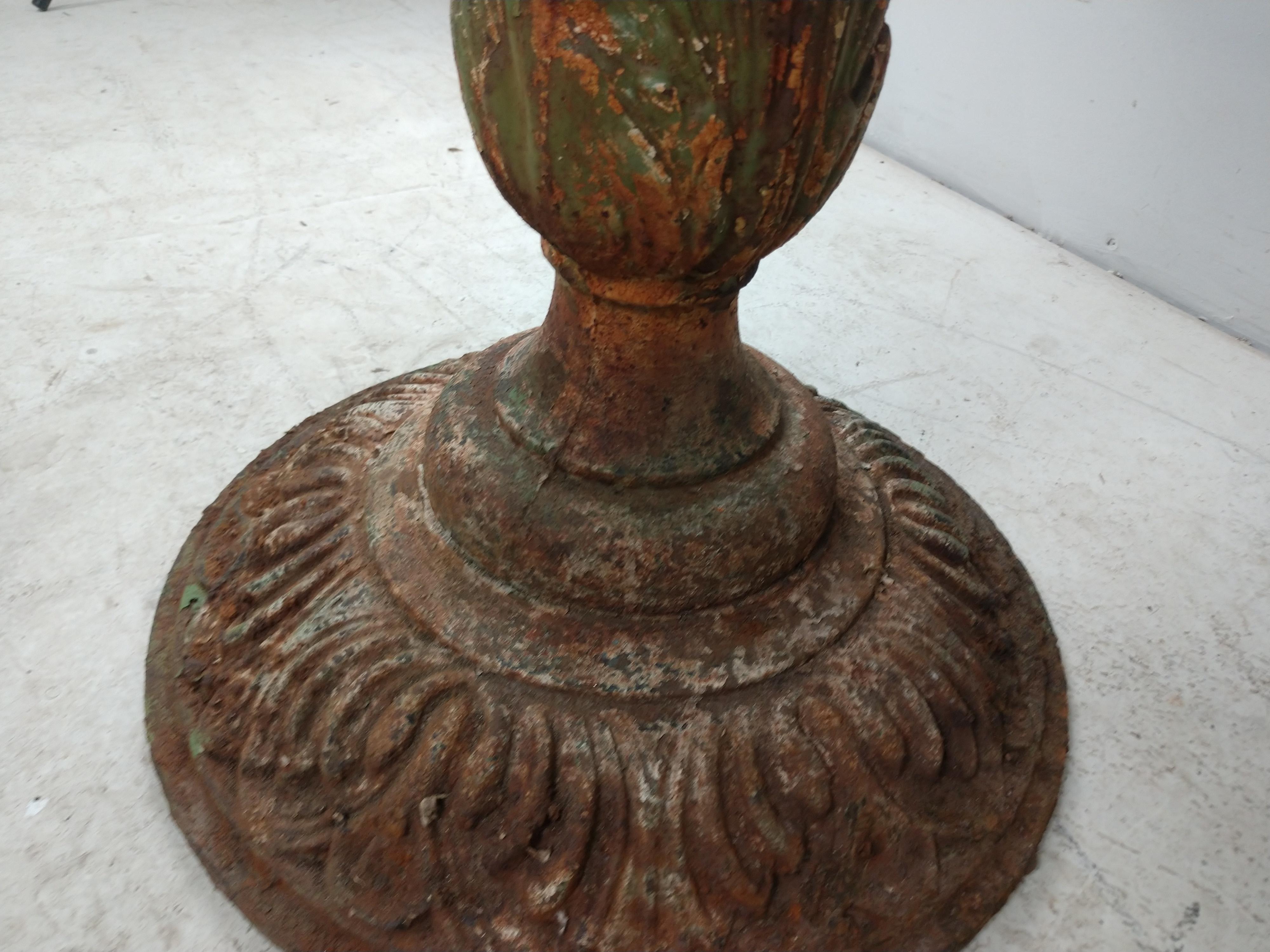 Late 19th Century Victorian Iron Pedestal Base with Black Marbletop Bistro Table