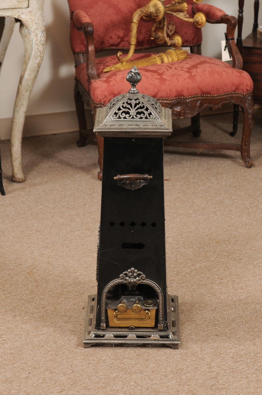 Victorian Iron & Steel Oil Stove / Heater, ca. 1880 For Sale 3