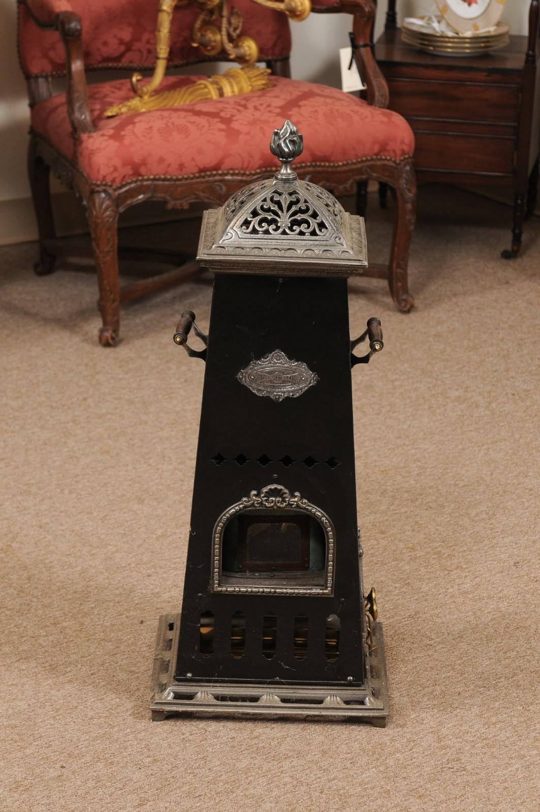 Victorian Iron & Steel Oil Stove / Heater, ca. 1880 For Sale 3
