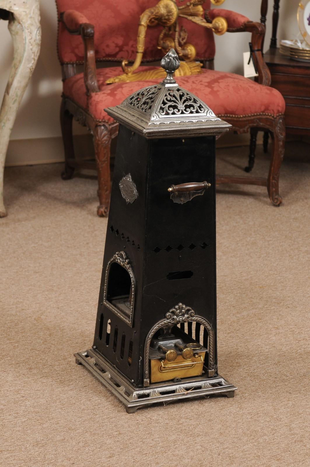 Victorian Iron & Steel Oil Stove / Heater, ca. 1880 For Sale 6