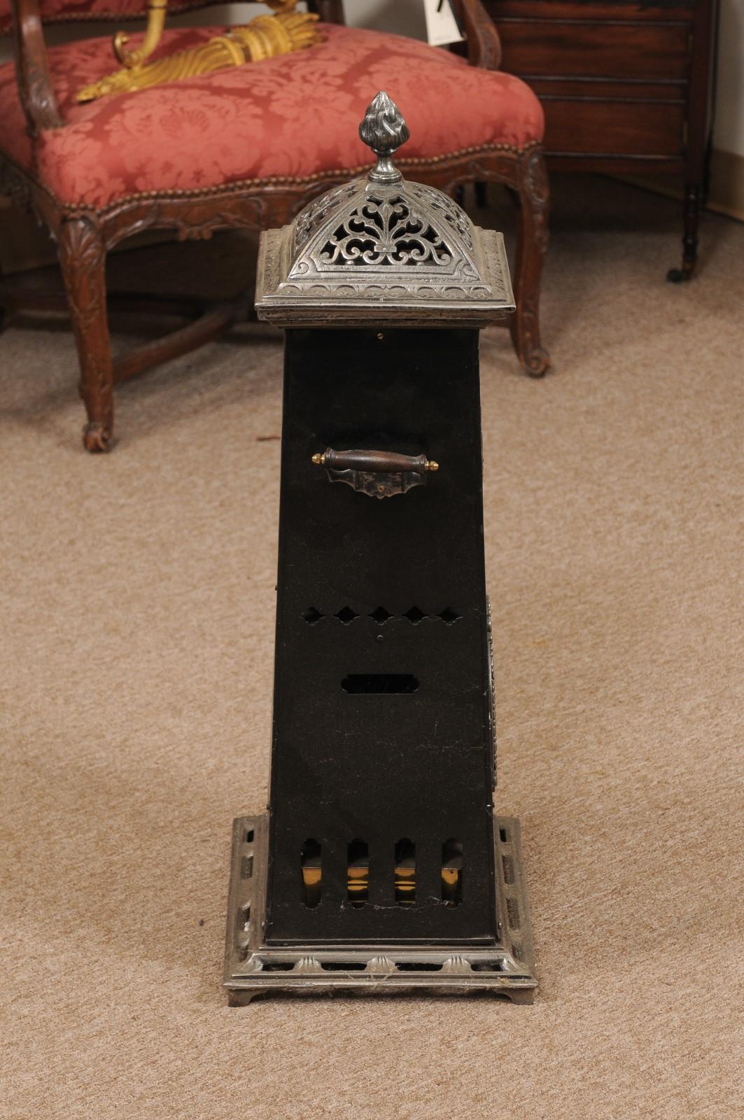 English Victorian Iron & Steel Oil Stove / Heater, ca. 1880 For Sale