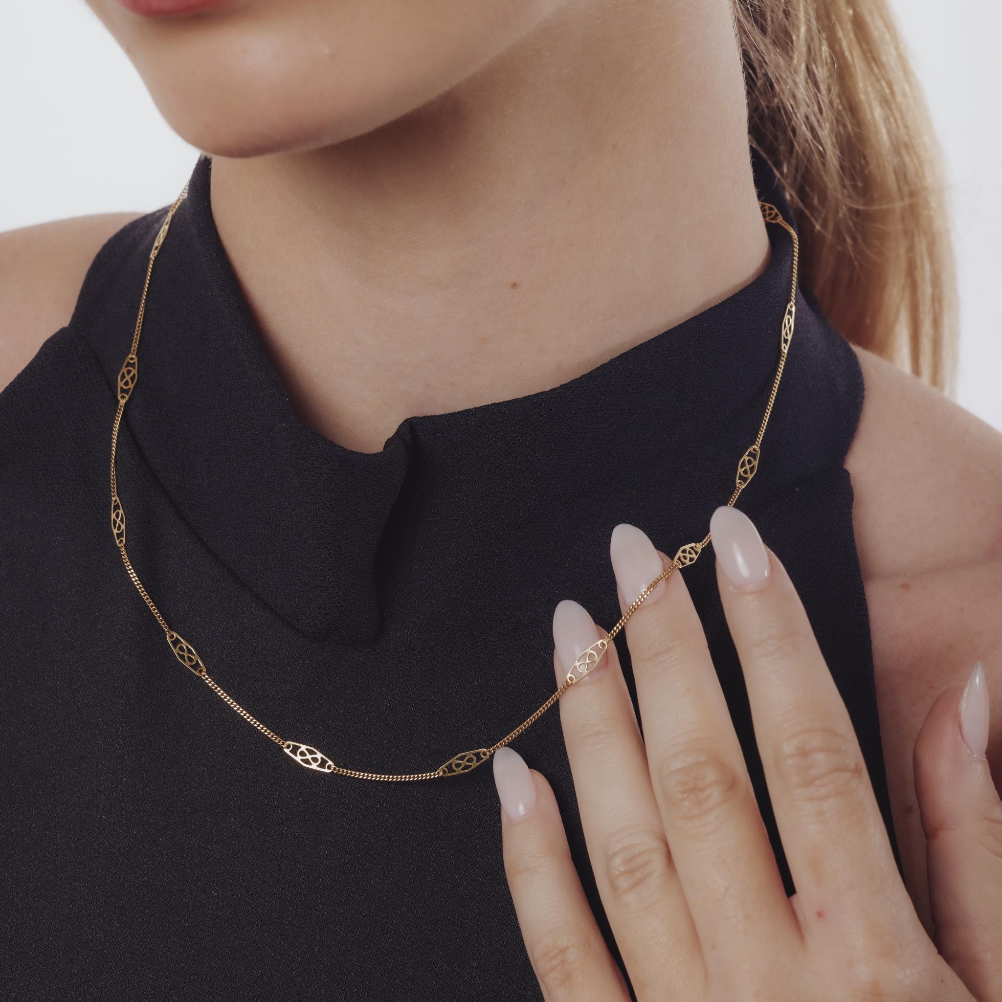 Collier italien victorien en or jaune 14k Bon état - En vente à Beverly Hills, CA