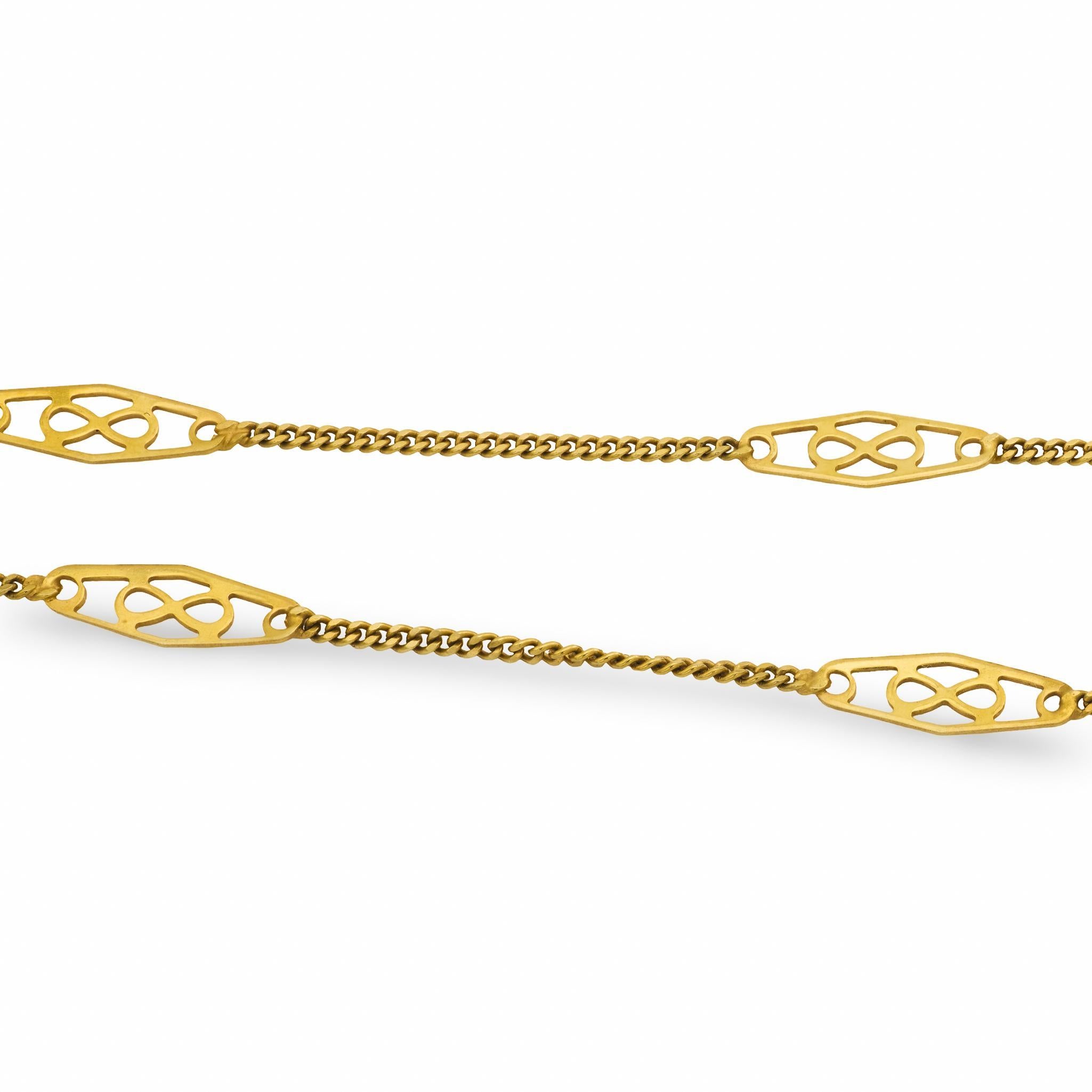 Collier italien victorien en or jaune 14k Pour femmes en vente