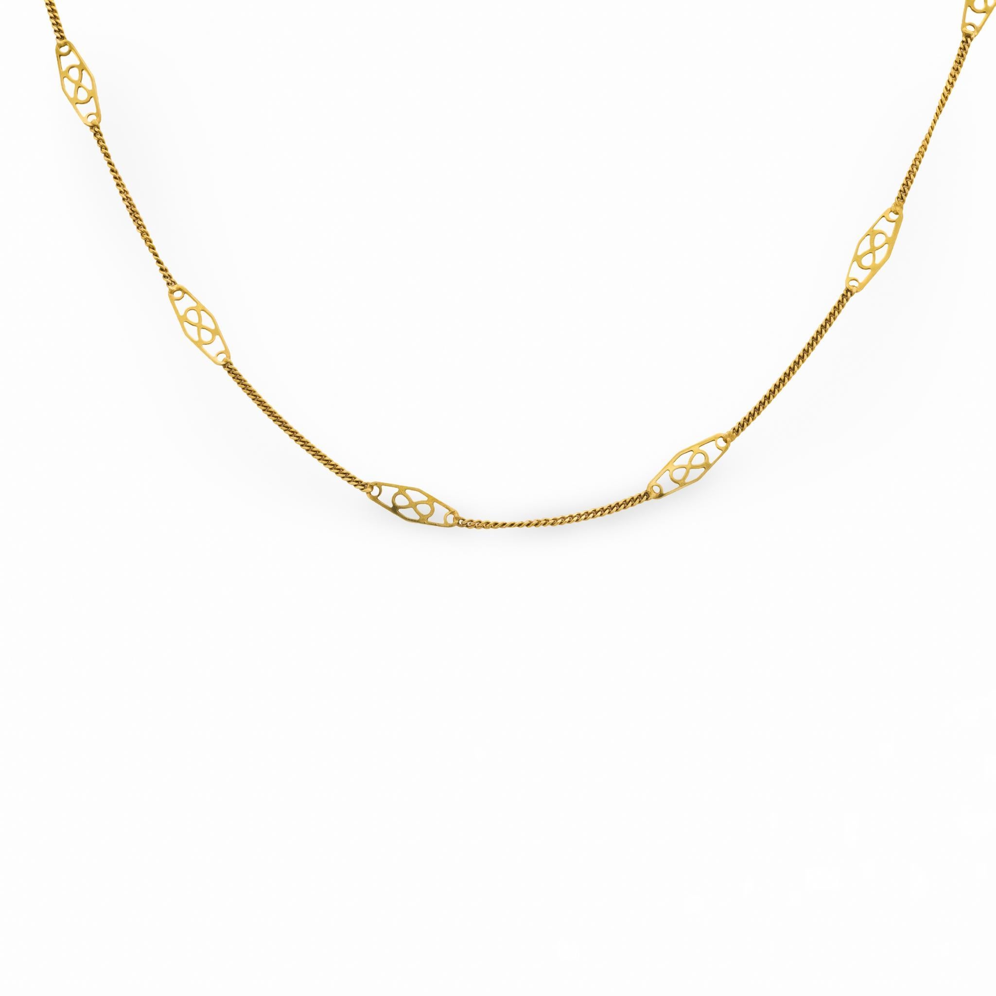 Victorian Italian 14k yellow gold necklace