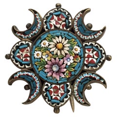 Victorian Italian Murano Micro Mosaic Brooch