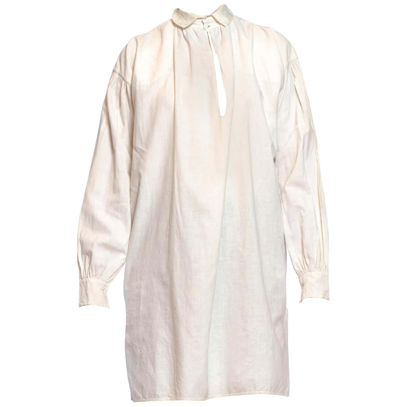 Victorian Ivory Linen and Cotton Men's Shirt From 1810-1830 For Sale at ...