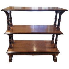 Victorian Jacobean Revival Oak and Ebonized Dumbwaiter