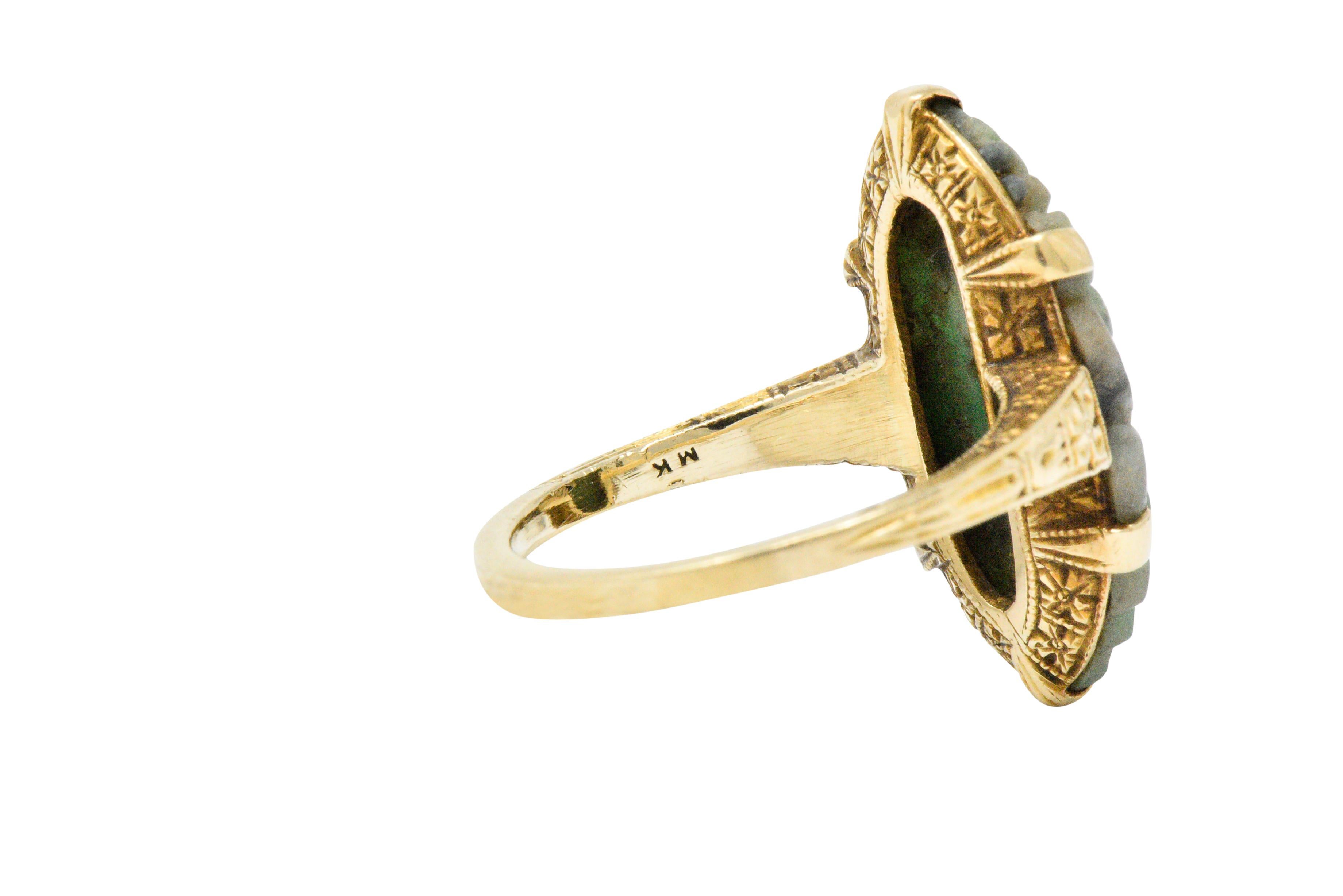 Victorian Jade and 14 Karat Gold Ring 1