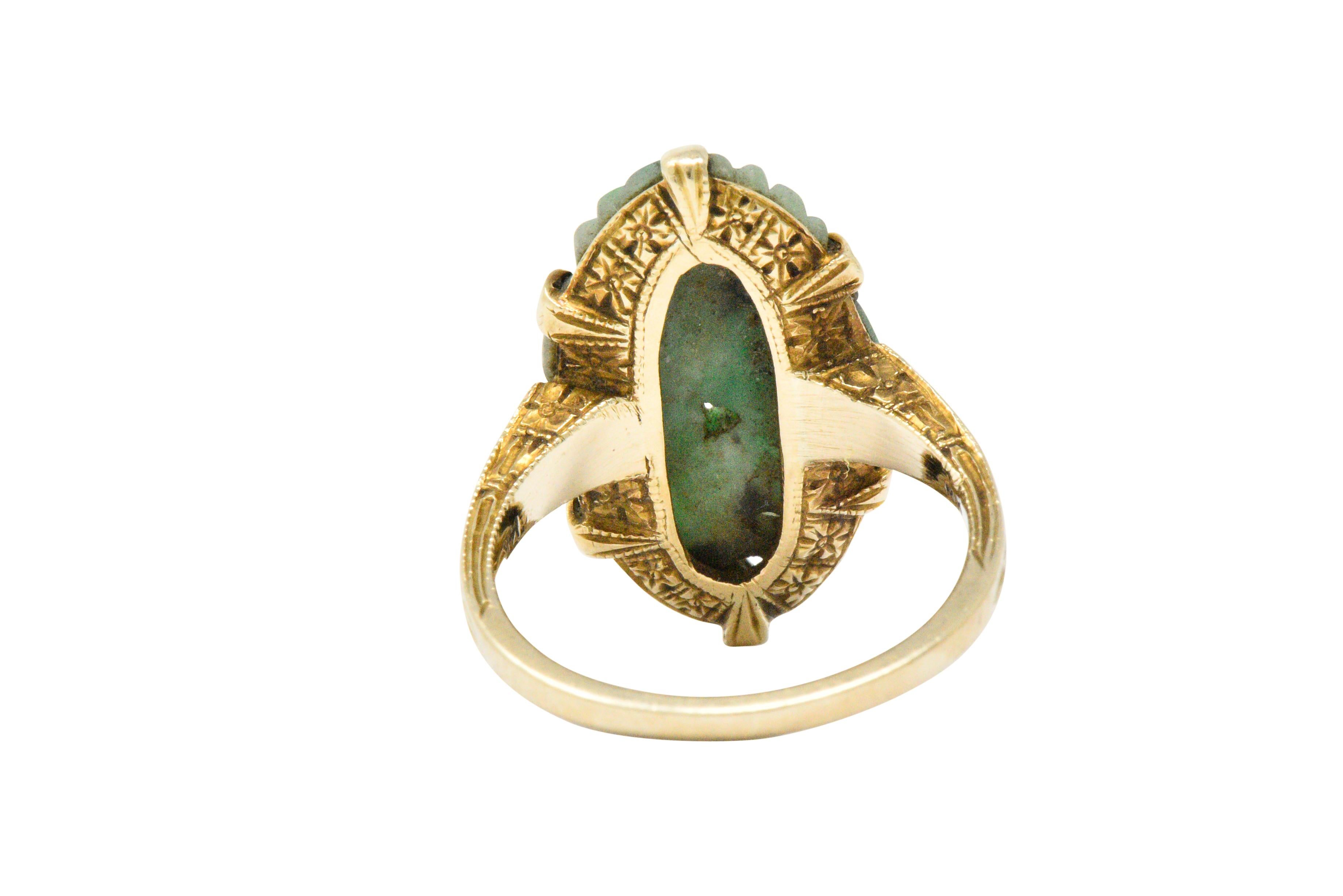 Victorian Jade and 14 Karat Gold Ring 2