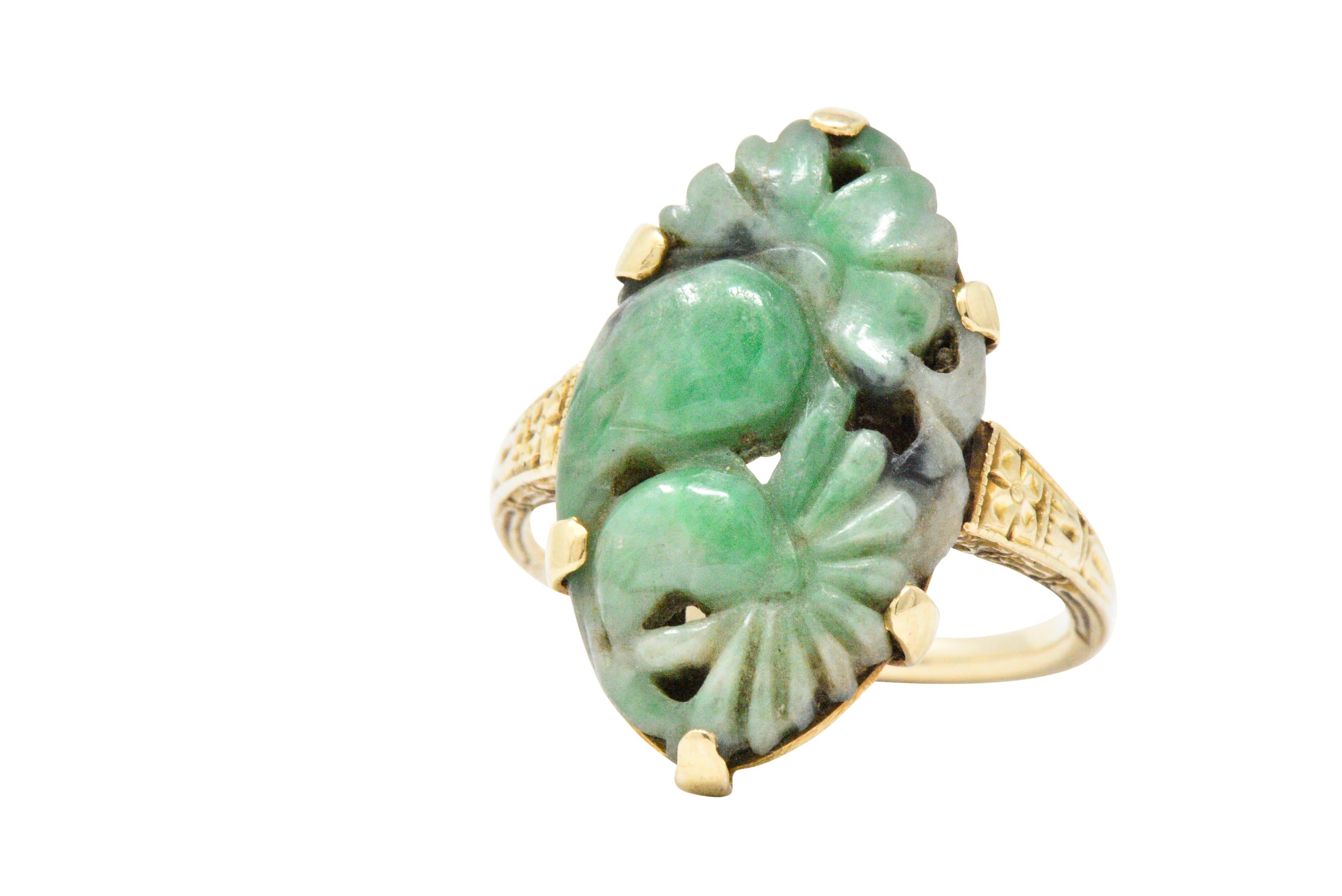 Victorian Jade and 14 Karat Gold Ring 3