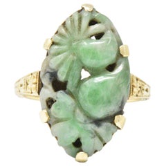 Victorian Jade and 14 Karat Gold Ring