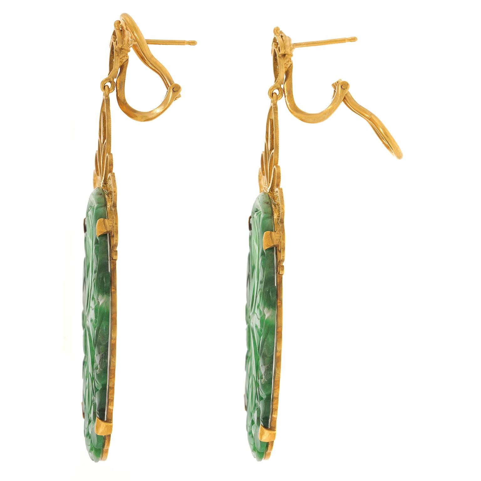 Women's Victorian Jade Earrings For Sale