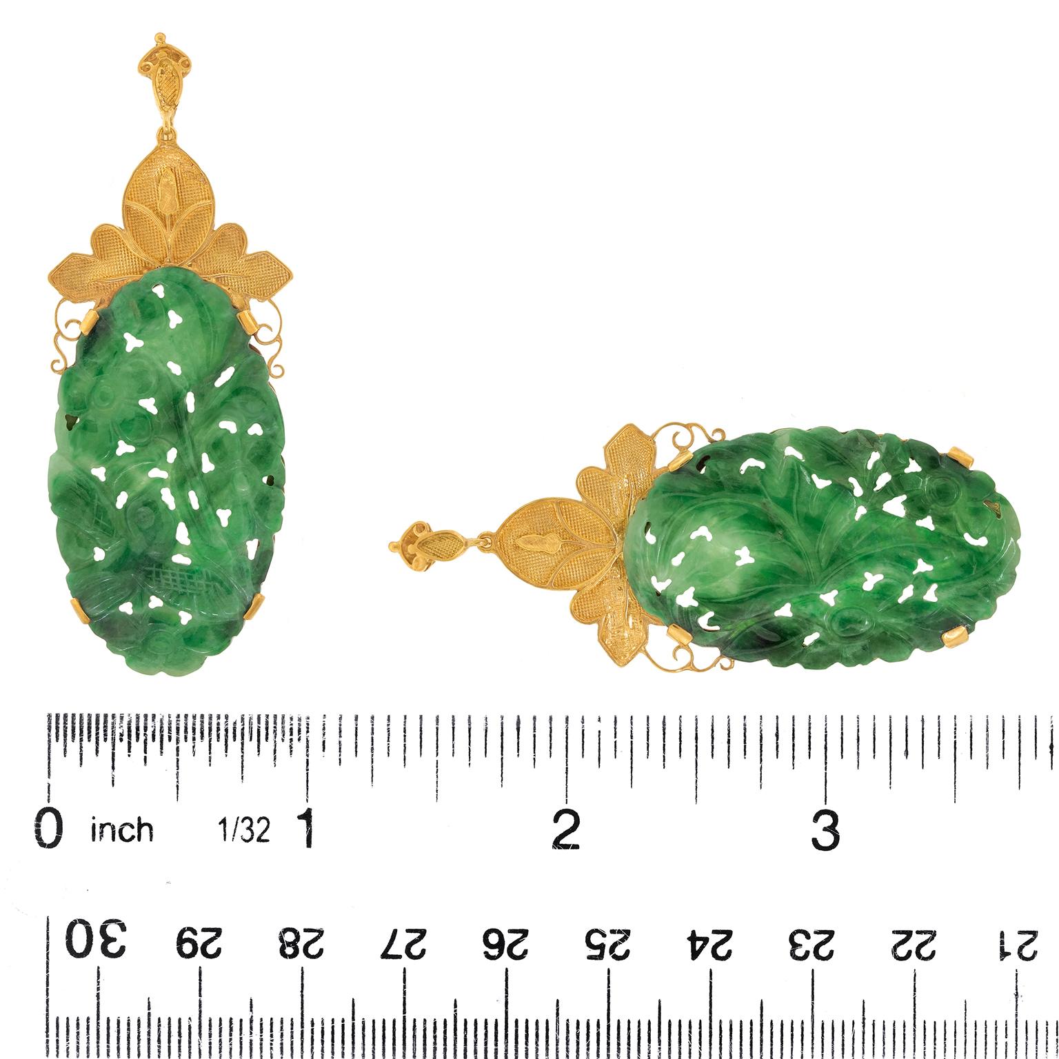 Victorian Jade Earrings For Sale 1