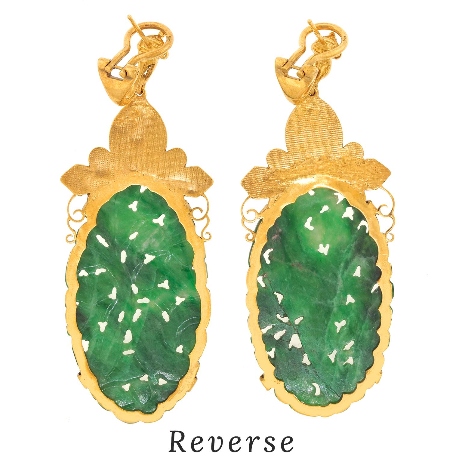 Victorian Jade Earrings For Sale 2
