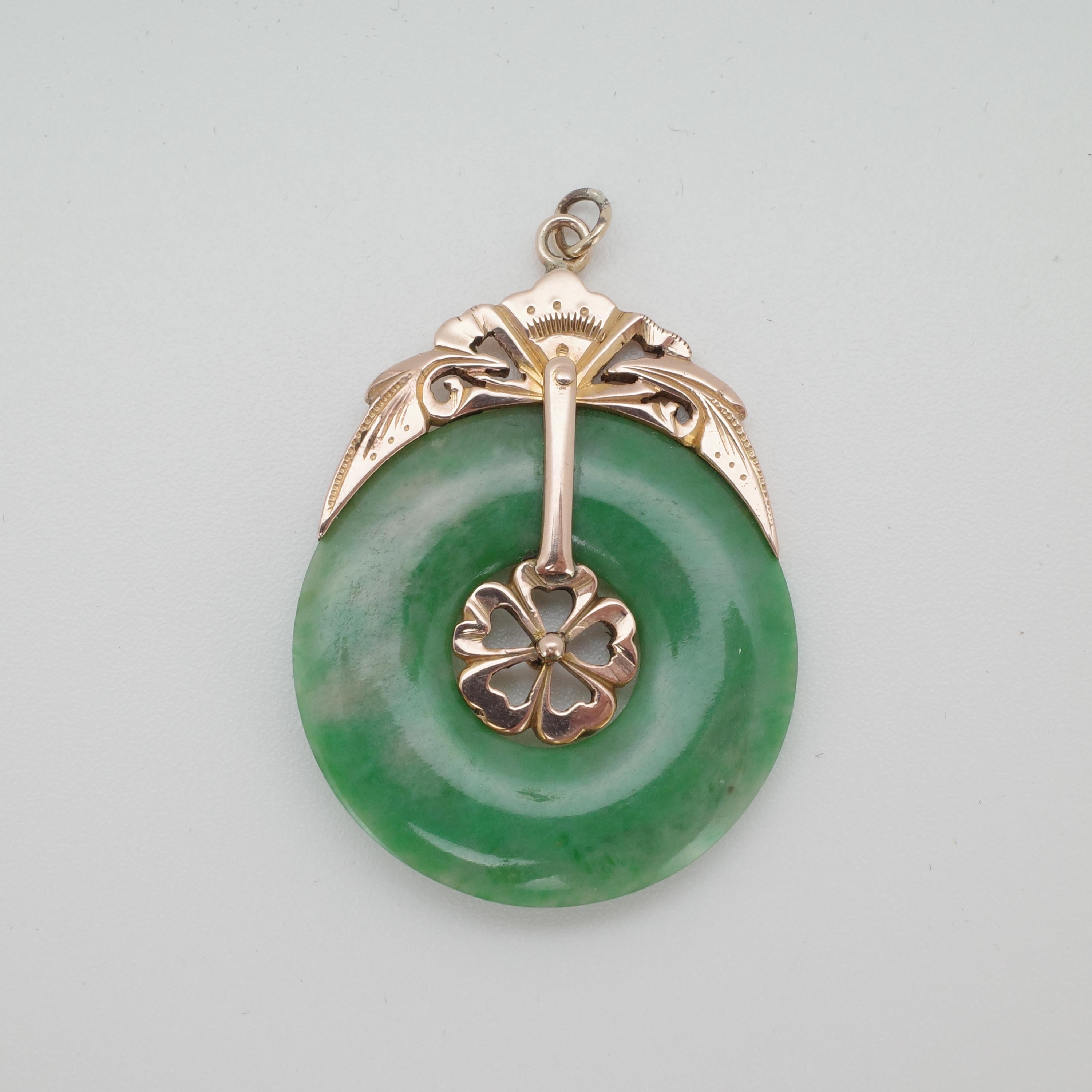 Victorian Jade Pendant Certified Untreated Victoriano tardío en venta