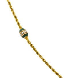 Victorian Jade Seed Pearl 14 Karat Gold 48 Inch Station Style Necklace