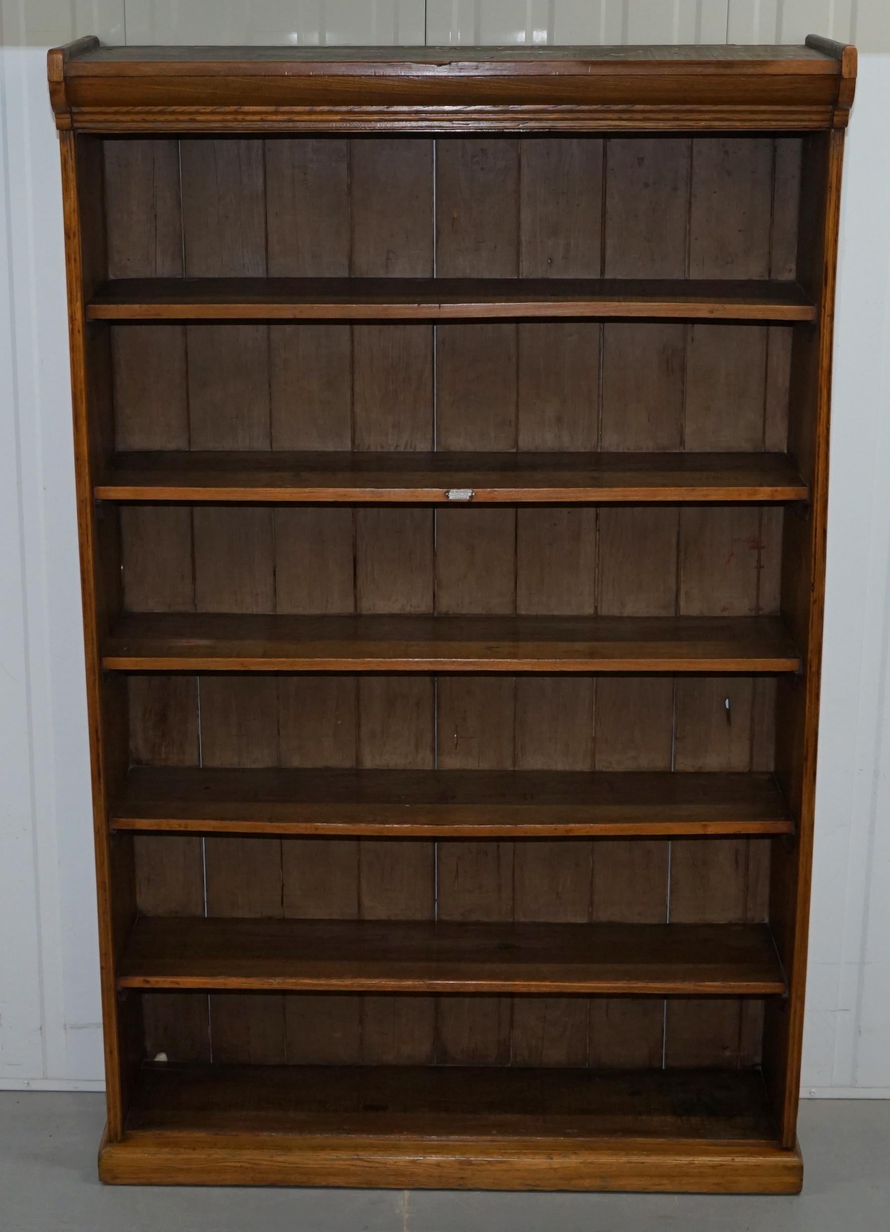 Hand-Carved Victorian James Jas Shoolbred Solid Walnut Large Library Bookcase Fixed Shelf