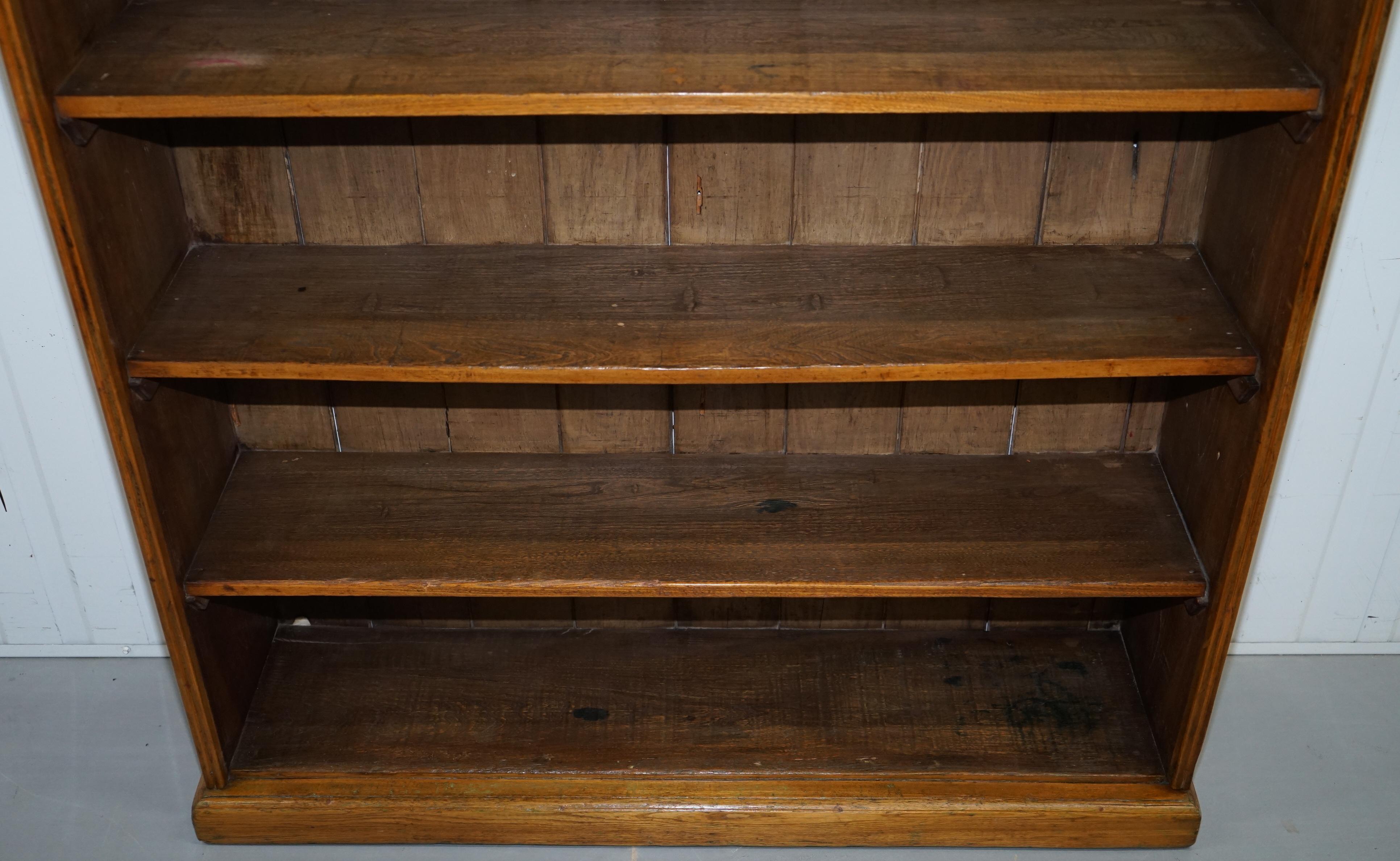 Victorian James Jas Shoolbred Solid Walnut Large Library Bookcase Fixed Shelf 3